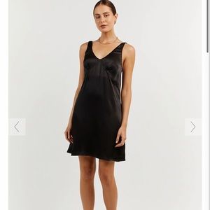 DISSH - SIMONE BLACK SATIN MINI DRESS NwT